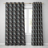Elegant Japanese Women Floral Night Garden Seamless Pattern  Readymade Eyelet Ring Top Thermal 100% Blackout Curtains