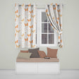 Soft Peach Butterfly Floral Elegant Seamless Pattern  Readymade Eyelet Ring Top Thermal 100% Blackout Curtains