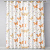 Soft Peach Butterfly Floral Elegant Seamless Pattern  Readymade Eyelet Ring Top Thermal 100% Blackout Curtains