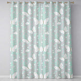 Mint Green Butterfly Soft Dreamy Seamless Pattern  Readymade Eyelet Ring Top Thermal 100% Blackout Curtains