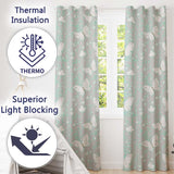 Mint Green Butterfly Soft Dreamy Seamless Pattern  Readymade Eyelet Ring Top Thermal 100% Blackout Curtains
