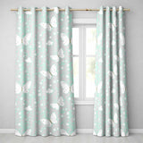 Mint Green Butterfly Soft Dreamy Seamless Pattern  Readymade Eyelet Ring Top Thermal 100% Blackout Curtains