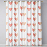 Soft Pink Heart Love Romantic Seamless Pattern  Readymade Eyelet Ring Top Thermal 100% Blackout Curtains