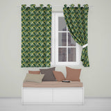Deep Green Gold Liquid Marble Seamless Pattern  Readymade Eyelet Ring Top Thermal 100% Blackout Curtains