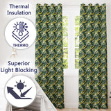 Deep Green Gold Liquid Marble Seamless Pattern  Readymade Eyelet Ring Top Thermal 100% Blackout Curtains