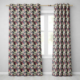 Retro Dark Abstract Paint Swirl Seamless Pattern  Readymade Eyelet Ring Top Thermal 100% Blackout Curtains