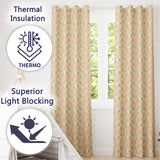 Soft Neutral Geometric Diamond Pattern on Beige Background Seamless Pattern  Readymade Eyelet Ring Top Thermal 100% Blackout Curtains