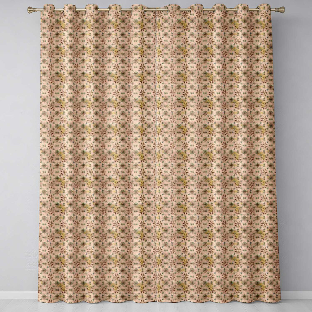 Elegant Floral Vintage Pattern in Soft Neutral Tones Seamless Pattern  Readymade Eyelet Ring Top Thermal 100% Blackout Curtains