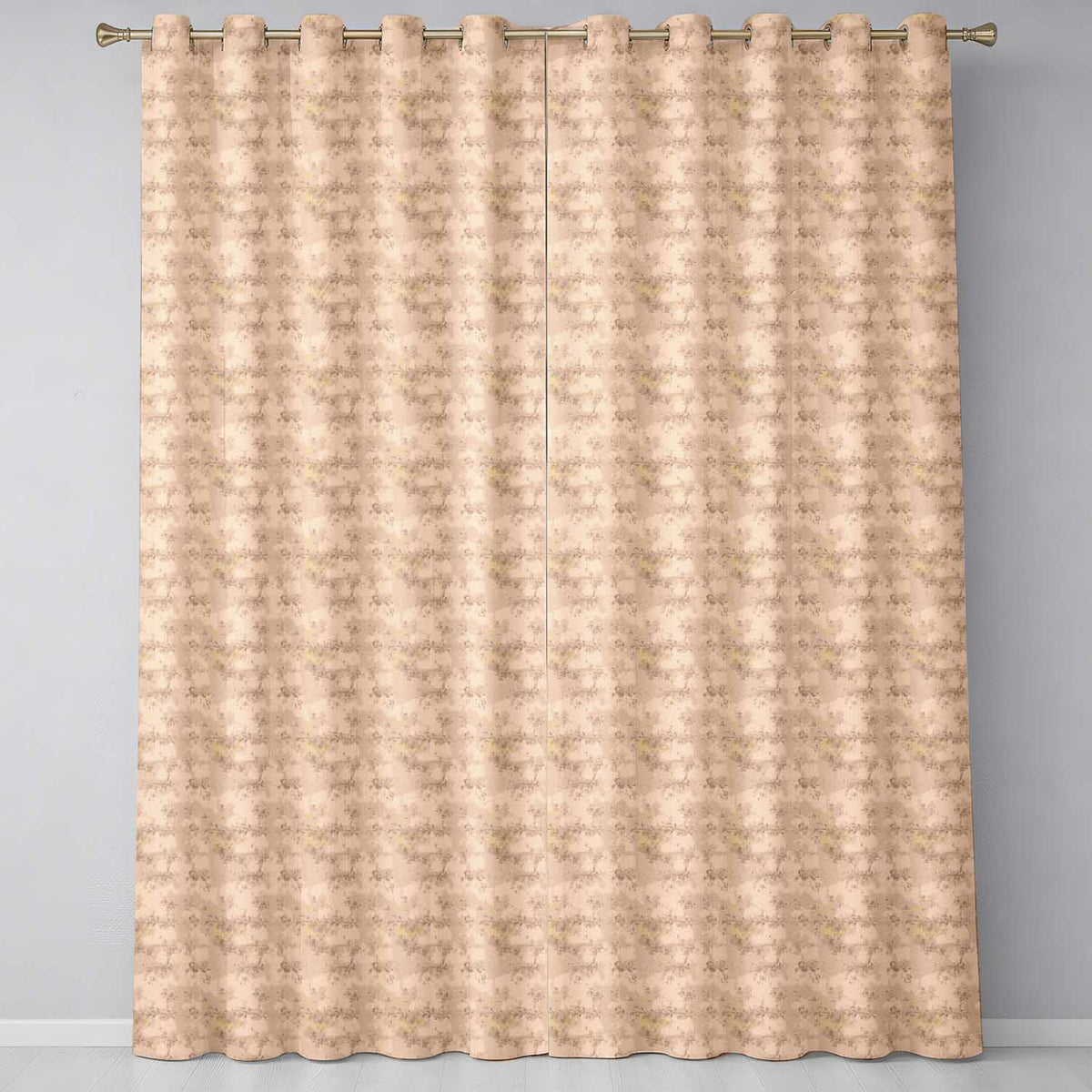 Elegant Vintage Floral Scroll Pattern on Soft Beige Background Seamless Pattern  Readymade Eyelet Ring Top Thermal 100% Blackout Curtains
