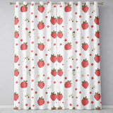 Cute Strawberry and Floral Pattern on Soft Neutral Background Seamless Pattern  Readymade Eyelet Ring Top Thermal 100% Blackout Curtains