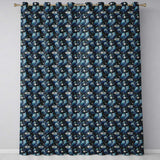 Majestic Blue Owl Birds with Floral Night Background Seamless Pattern  Readymade Eyelet Ring Top Thermal 100% Blackout Curtains