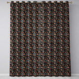 Elegant Owl Birds with Orange Flowers Dark Botanical Seamless Pattern  Readymade Eyelet Ring Top Thermal 100% Blackout Curtains