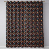 Bright Cute Owl Birds with Colorful Leaves Night Background Seamless Pattern  Readymade Eyelet Ring Top Thermal 100% Blackout Curtains