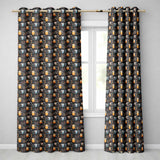 Minimal Cute Owl Birds with Botanical Elements Dark Background Seamless Pattern  Readymade Eyelet Ring Top Thermal 100% Blackout Curtains
