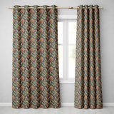 Vibrant Paisley Floral Swirl Pattern Rich Ornamental Textile Design  Readymade Eyelet Ring Top Thermal 100% Blackout Curtains