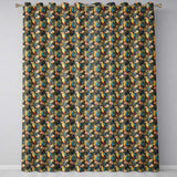 Bright Macaw Parrot Tropical Floral Seamless Pattern Exotic Jungle Textile  Readymade Eyelet Ring Top Thermal 100% Blackout Curtains