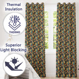 Bright Macaw Parrot Tropical Floral Seamless Pattern Exotic Jungle Textile  Readymade Eyelet Ring Top Thermal 100% Blackout Curtains