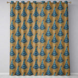 Vintage Art Nouveau Peacock Floral Seamless Pattern Ornamental Textile  Readymade Eyelet Ring Top Thermal 100% Blackout Curtains