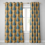 Vintage Art Nouveau Peacock Floral Seamless Pattern Ornamental Textile  Readymade Eyelet Ring Top Thermal 100% Blackout Curtains