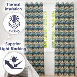 Penguin Birds in Winter Landscape Seamless Pattern Cute Nature Textile  Readymade Eyelet Ring Top Thermal 100% Blackout Curtains
