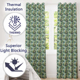 Gentle Penguin Birds in Meadow Grass Seamless Pattern Soft Nature  Readymade Eyelet Ring Top Thermal 100% Blackout Curtains