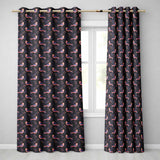 Cute Pink Blue Birds with Leaves Seamless Pattern Night Garden  Readymade Eyelet Ring Top Thermal 100% Blackout Curtains