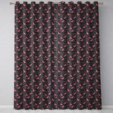 Colorful Birds and Wildflowers Seamless Pattern Dark Meadow  Readymade Eyelet Ring Top Thermal 100% Blackout Curtains