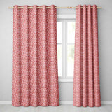 Vintage Red Toile Floral Birds and Fruit Seamless Pattern Classic Textile  Readymade Eyelet Ring Top Thermal 100% Blackout Curtains