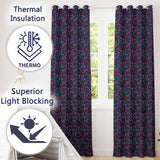 Vibrant Neon Triangular Landscape Seamless Pattern Retro Futuristic Style  Readymade Eyelet Ring Top Thermal 100% Blackout Curtains
