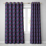 Vibrant Neon Triangular Landscape Seamless Pattern Retro Futuristic Style  Readymade Eyelet Ring Top Thermal 100% Blackout Curtains