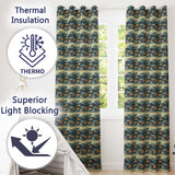 Colorful Ocean Waves Sailboats Scenic Seamless Pattern Dramatic Sea  Readymade Eyelet Ring Top Thermal 100% Blackout Curtains