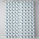 Blue Shark Underwater Ocean Seamless Pattern Light Sea Background  Readymade Eyelet Ring Top Thermal 100% Blackout Curtains