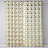 Ocean Sharks Coral Reef Seamless Pattern Soft Beige Background Marine Life  Readymade Eyelet Ring Top Thermal 100% Blackout Curtains