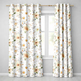 Soft Beige Floral Stars Botanical Seamless Pattern Elegant Neutral Background  Readymade Eyelet Ring Top Thermal 100% Blackout Curtains