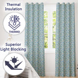 Light Blue Pebble Stone Seamless Pattern Soft Coastal Rock Texture  Readymade Eyelet Ring Top Thermal 100% Blackout Curtains