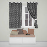 Black and Grey Pebble Stone Seamless Pattern Modern Rock Texture Design  Readymade Eyelet Ring Top Thermal 100% Blackout Curtains