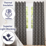 Black and Grey Pebble Stone Seamless Pattern Modern Rock Texture Design  Readymade Eyelet Ring Top Thermal 100% Blackout Curtains