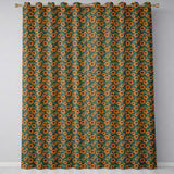 Dark Green Sunflower Floral Seamless Pattern Rich Botanical Garden Design  Readymade Eyelet Ring Top Thermal 100% Blackout Curtains