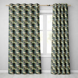 Graceful Swan Lake Floral Seamless Pattern Classic Botanical Water Scene  Readymade Eyelet Ring Top Thermal 100% Blackout Curtains