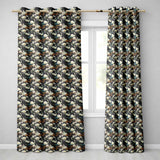 Luxury Swan Floral Night Lake Seamless Pattern Elegant Botanical Scene  Readymade Eyelet Ring Top Thermal 100% Blackout Curtains