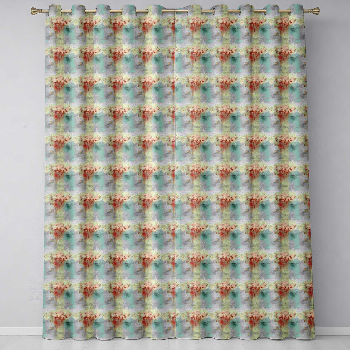 Abstract Grunge Texture with Red and Blue Tones Seamless  Readymade Eyelet Ring Top Thermal 100% Blackout Curtains