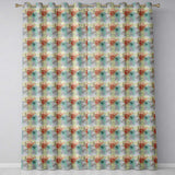 Abstract Grunge Texture with Red and Blue Tones Seamless  Readymade Eyelet Ring Top Thermal 100% Blackout Curtains