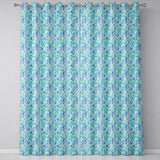 Modern Geometric Watercolor Shapes in Teal Purple Seamless  Readymade Eyelet Ring Top Thermal 100% Blackout Curtains