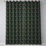 Luxury Art Deco Gold Teal Abstract Wave Pattern Seamless  Readymade Eyelet Ring Top Thermal 100% Blackout Curtains