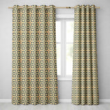 Geometric Ethnic Tribal Pattern in Neutral Tones Seamless  Readymade Eyelet Ring Top Thermal 100% Blackout Curtains