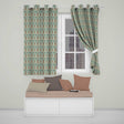 Modern Scandinavian Folk Art Pattern with Floral Shapes Seamless  Readymade Eyelet Ring Top Thermal 100% Blackout Curtains