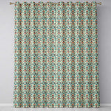 Modern Scandinavian Folk Art Pattern with Floral Shapes Seamless  Readymade Eyelet Ring Top Thermal 100% Blackout Curtains