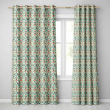 Modern Scandinavian Folk Art Pattern with Floral Shapes Seamless  Readymade Eyelet Ring Top Thermal 100% Blackout Curtains