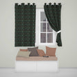 Dark Tribal Geometric Ethnic Pattern in Gold Teal Seamless  Readymade Eyelet Ring Top Thermal 100% Blackout Curtains