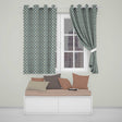 Classic Blue Damask Floral Pattern Elegant Seamless  Readymade Eyelet Ring Top Thermal 100% Blackout Curtains